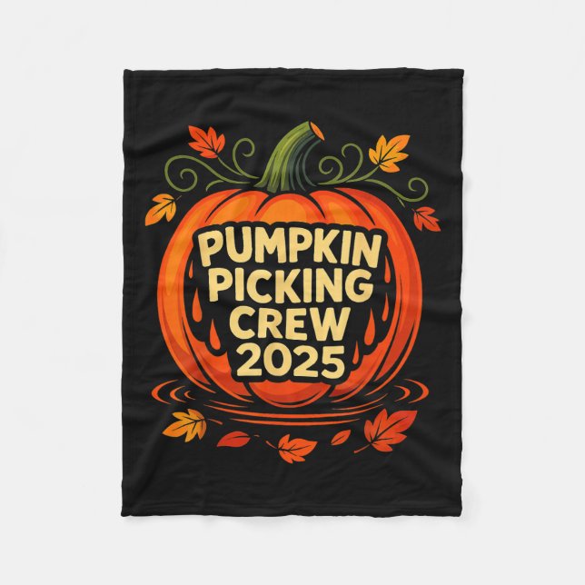 Pumpkin Cking Crew 2025 Halloween Pumpkin Crew  Fleece Blanket (Front)