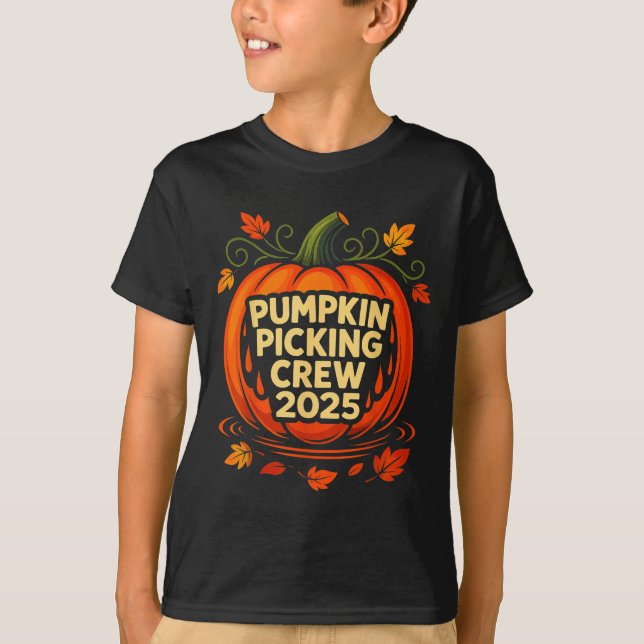 Pumpkin Cking Crew 2025 Halloween Pumpkin Crew  T-Shirt (Front)