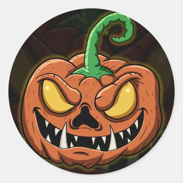 Pumpkin Classic Round Sticker (Front)
