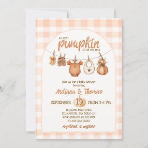 Pumpkin Clothesline Rustic Baby Shower  Invitation