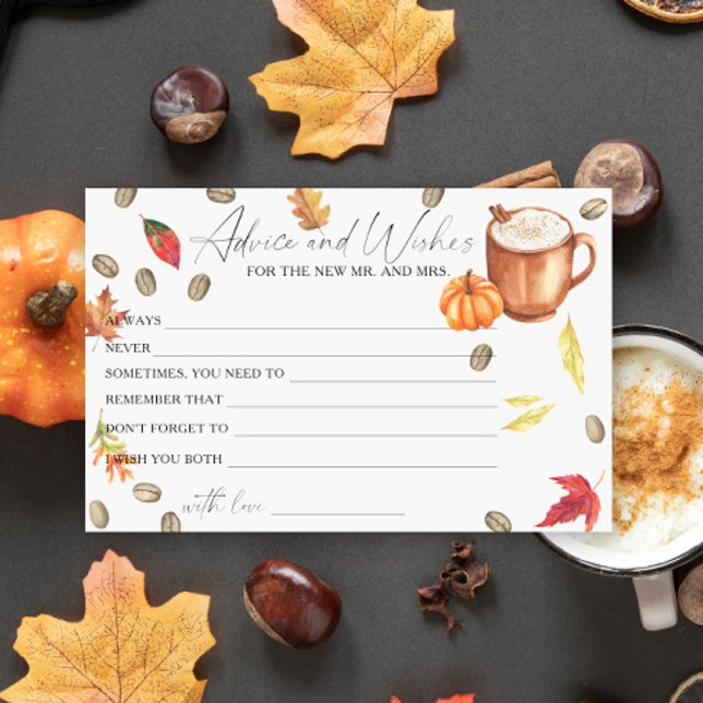 Pumpkin Coffee Bridal Shower Advice and Wishes Stationery (Creator Uploaded)