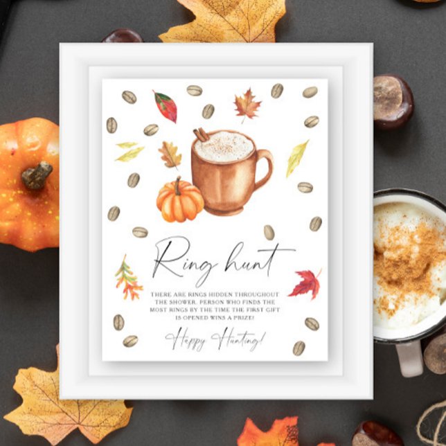 Pumpkin Coffee Bridal shower Ring hunt game Poster (Creator Uploaded)