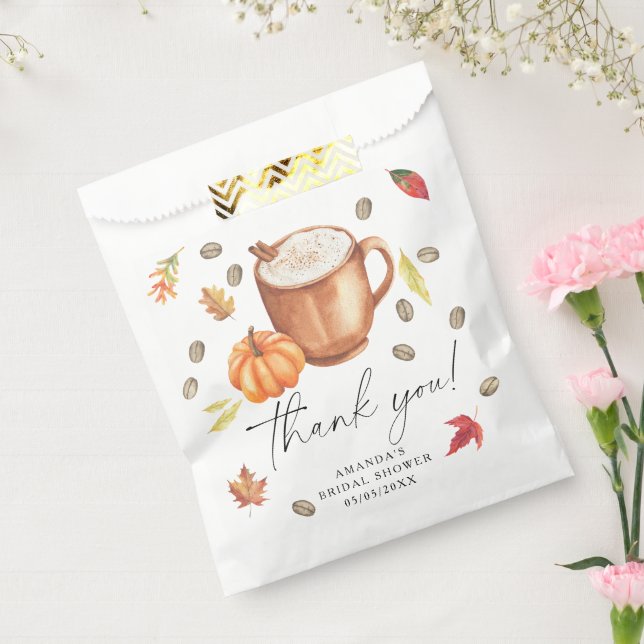 Pumpkin Coffee Bridal shower Thank you Favour Bags (Sealed)