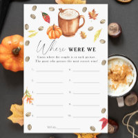Pumpkin Coffee Bridal shower Where were we game