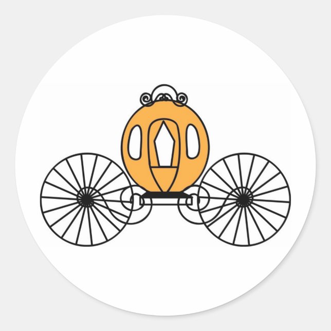 Pumpkin Coloured Coach Classic Round Sticker (Front)