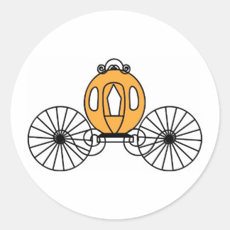 Pumpkin Coloured Coach Classic Round Sticker