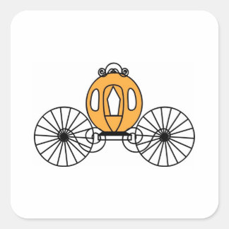 Pumpkin Coloured Coach Square Sticker
