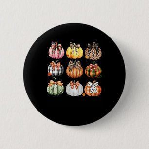 Pumpkin Coquette Bow Season Thanksgiving Autumn Fa 6 Cm Round Badge
