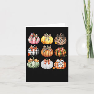 Pumpkin Coquette Bow Season Thanksgiving Autumn Fa Card
