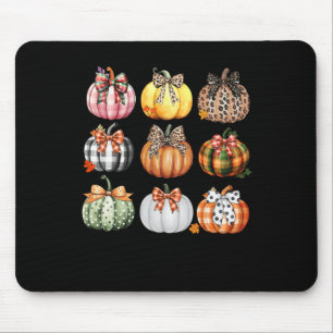 Pumpkin Coquette Bow Season Thanksgiving Autumn Fa Mouse Mat