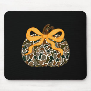 Pumpkin Coquette Bow Thanksgiving Autumn Fall Leav Mouse Mat