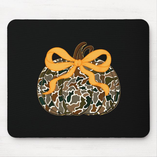 Pumpkin Coquette Bow Thanksgiving Autumn Fall Leav Mouse Mat (Front)