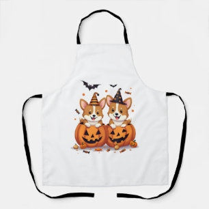 Pumpkin Corgi Party Apron