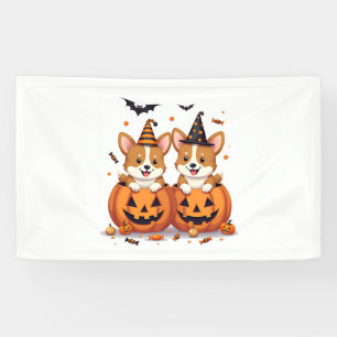 Pumpkin Corgi Party Banner