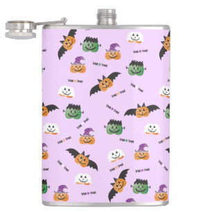 Pumpkin Costume Pattern Jack O Lantern Hip Flask
