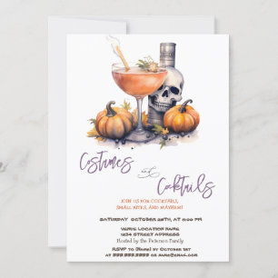 Pumpkin Costumes & Cocktail Halloween Invitation