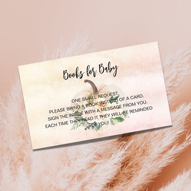 Pumpkin cream girl baby shower book request enclosure card (Creator Uploaded)
