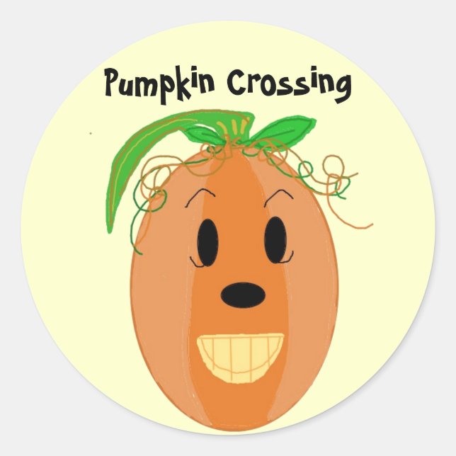 Pumpkin Crossing Classic Round Sticker (Front)