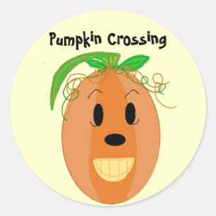 Pumpkin Crossing Classic Round Sticker