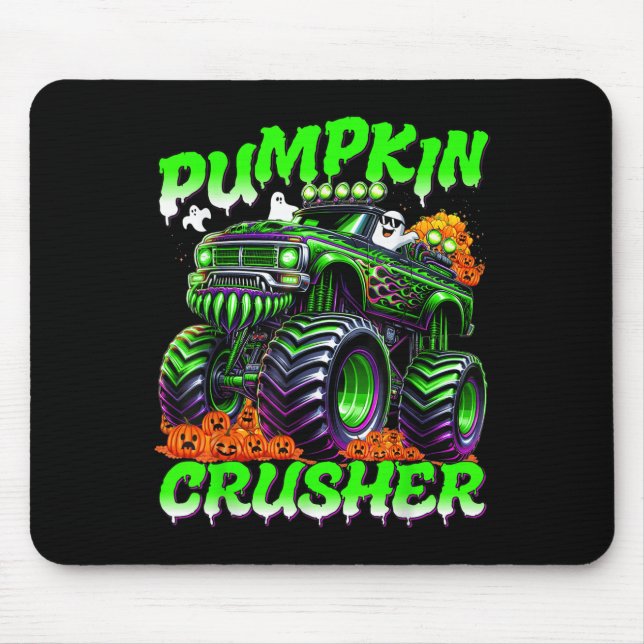 Pumpkin Crusher Monster Truck Ghosts Halloween For Mouse Mat (Front)