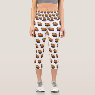 Pumpkin Cupcake Capri Leggings