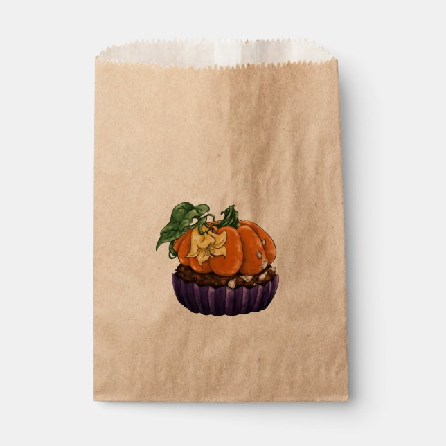 Pumpkin Cupcake Favour Bags (Front)