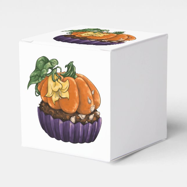 Pumpkin Cupcake Favour Box (Front Side)