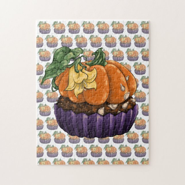 Pumpkin Cupcake Jigsaw Puzzle (Vertical)