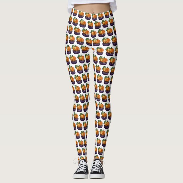 Pumpkin Cupcake Leggings (Front)