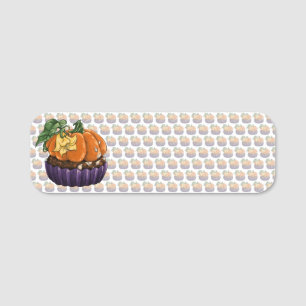 Pumpkin Cupcake Name Tag