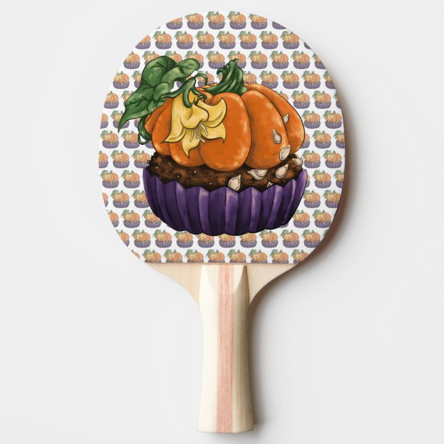 Pumpkin Cupcake Ping Pong Paddle (Front)