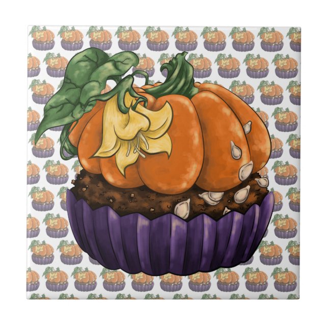 Pumpkin Cupcake Tile (Front)