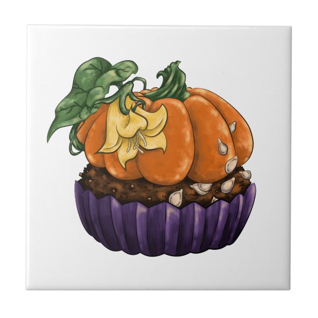 Pumpkin Cupcake Tile (Front)