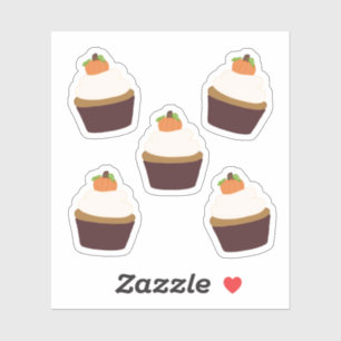 Pumpkin Cupcake - Venyl Sticker Sheet