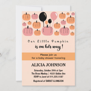 Pumpkin Cute Halloween baby shower  Invitation