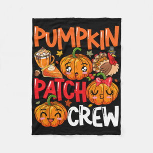 Pumpkin Cute Patch Crew Thanksgiving Fall Turkey P Fleece Blanket