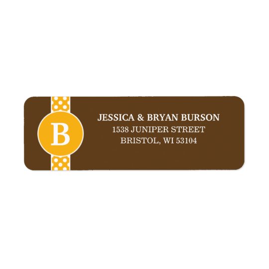 Pumpkin Dainty Dots Custom Monogrammed Family Return Address Label
