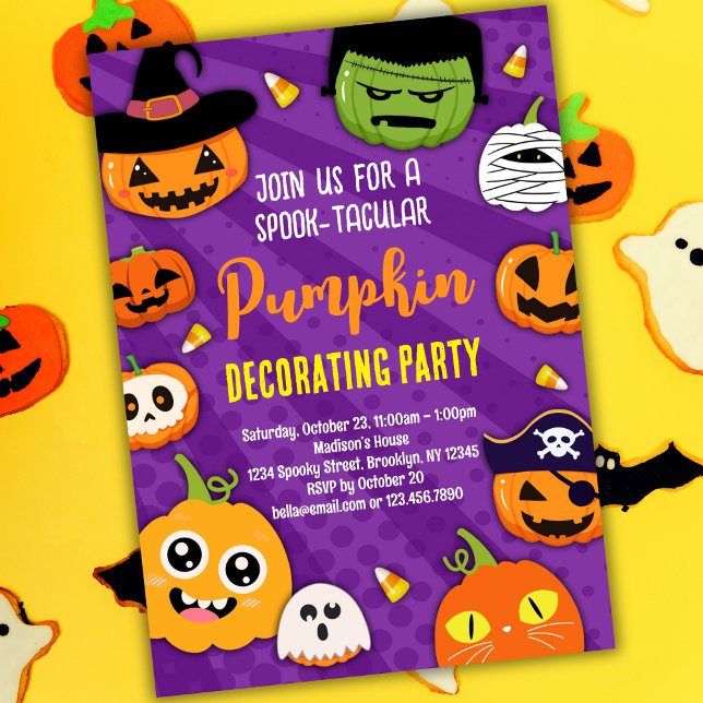 Pumpkin Decorating Party Invitation for Kids (Creator Uploaded)