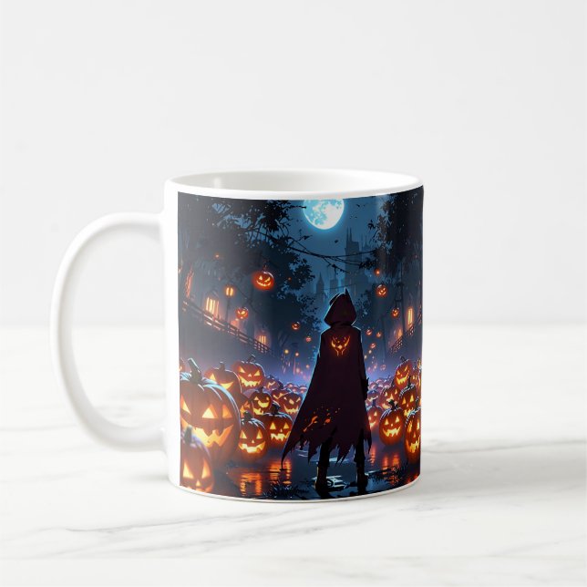 Pumpkin Demon Mug – Spooky Halloween Anime (Left)