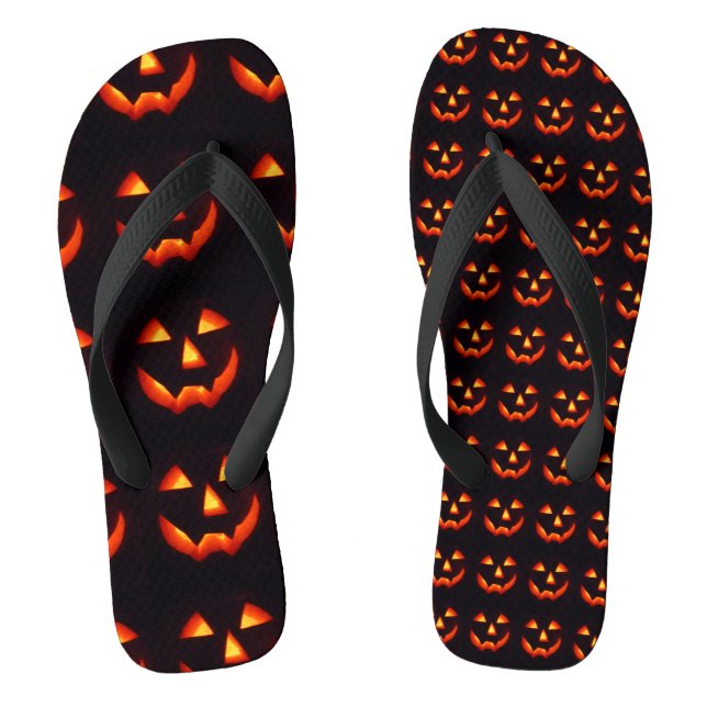 Pumpkin Design Flip Flops (Footbed)