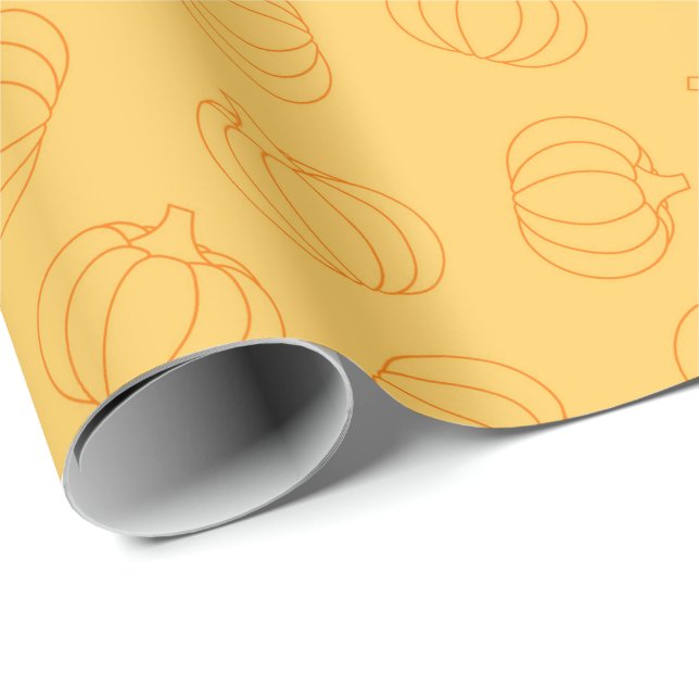 Pumpkin Design for Fall Celebrating Wrapping Paper (Roll Corner)