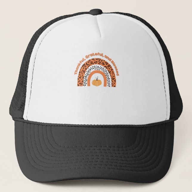 Pumpkin design trucker hat (Front)