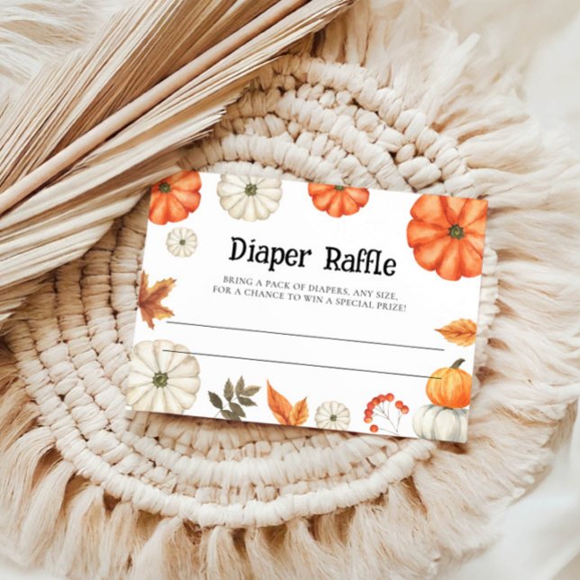 Pumpkin Diaper Raffle Baby Shower Card (Creator Uploaded)