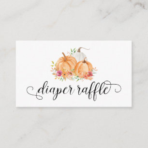Pumpkin Diaper Raffle Baby Shower Cards