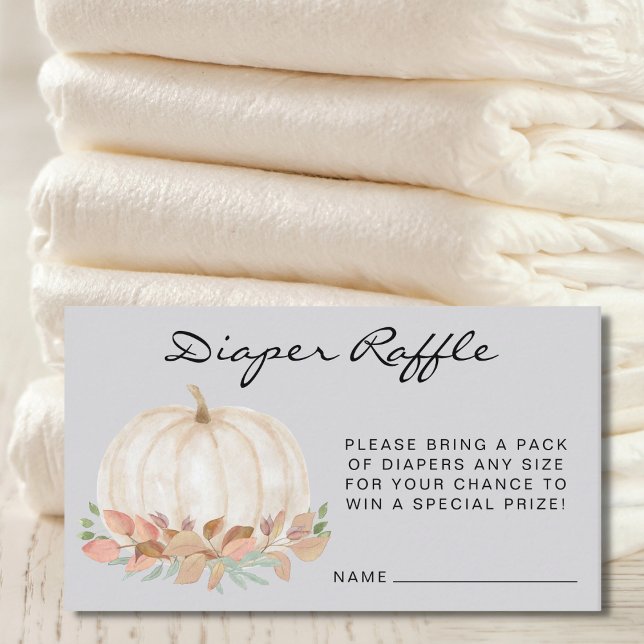 Pumpkin Diaper Raffle Baby Shower Enclosure Card (Creator Uploaded)