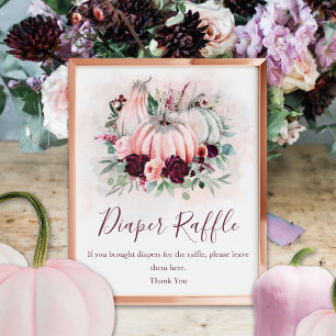 Pumpkin Diaper Raffle Baby Shower Sign