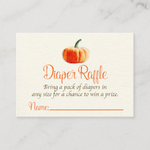 Pumpkin Diaper Raffle Card, Diaper Raffle Card