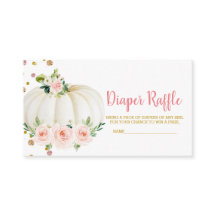 Pumpkin diaper raffle ticket
