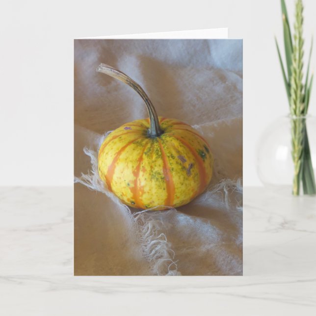 "Pumpkin" Digitally Altered Still Life on Fabric Card (Front)