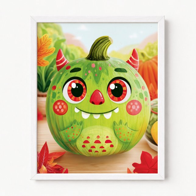 Pumpkin Disguised as Green Monster Poster (Pumpkin Disguised as Green Monster Poster)